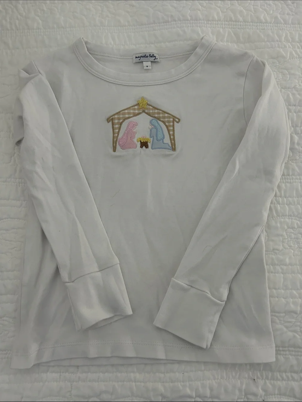 Magnolia Baby White Kids Nativity Pajama Set - Long Sleeve Two-Piece